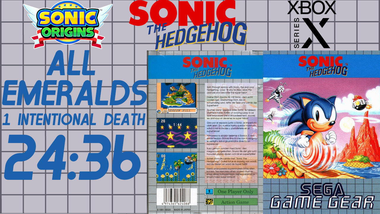 Sonic the Hedgehog 1 [GG 1991] All Emeralds [24'36"] | SEGA Game Gear | Sonic Origins