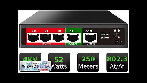 STEAMEMO 5 Port AI PoE Switch (4 POE Ports +1 Uplink) 802.3af/at Review