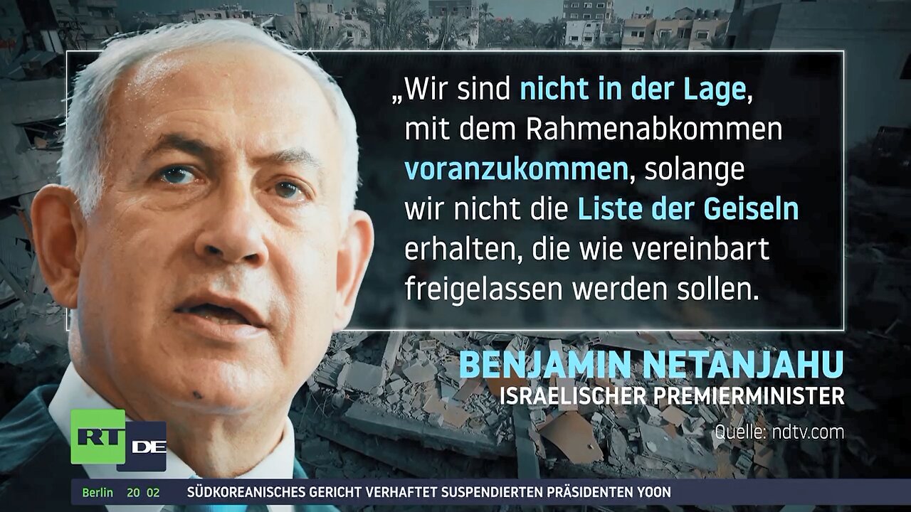 Gaza-Deal: Waffenruhe geplant – Netanjahu will Geisel-Liste der Hamas