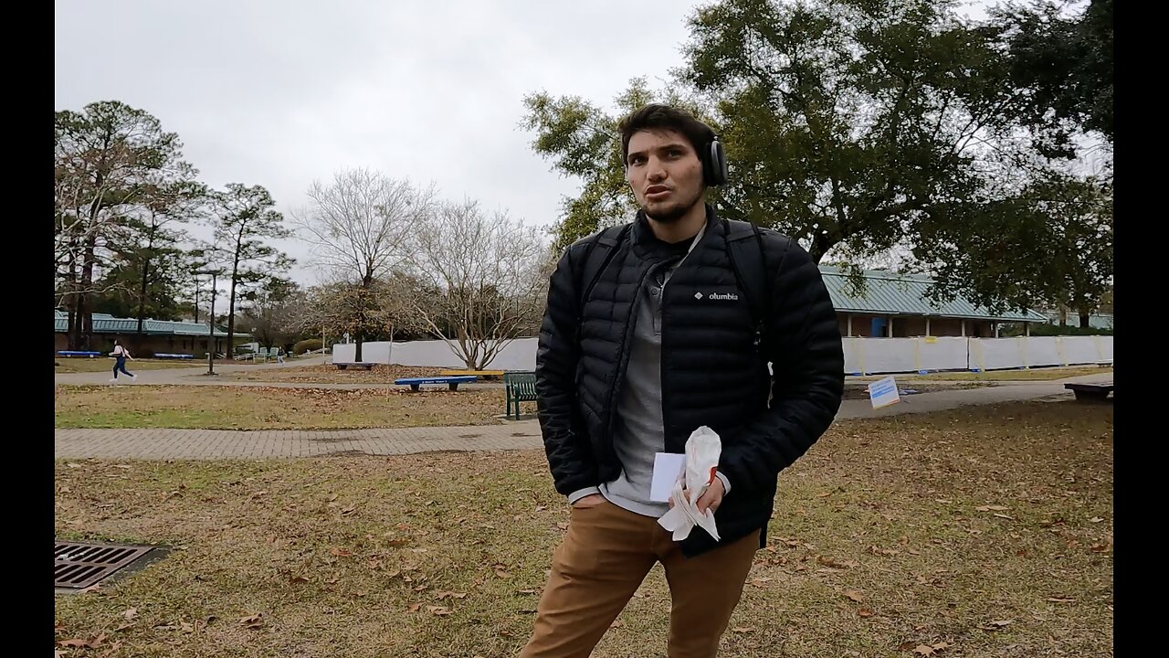 University of West Florida: Nicolas Confirmed He Returned to Jesus, Dealing with Some Proud Mockers, Encouraging One Young Man To Evangelize And Not Let Satan Discourage Him