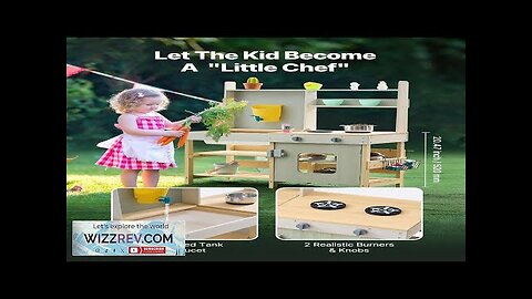 Wooden Mud Kitchen Outdoor Toy Play Kitchen Set for Kids Pretend Playset