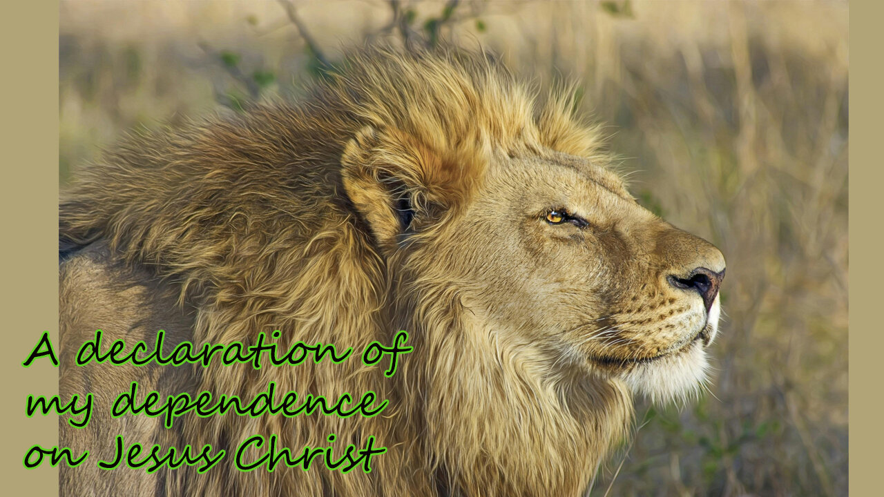 A declaration of my dependence on Jesus Christ
