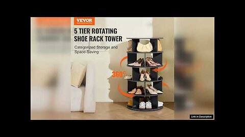 VEVOR 5-Tier Rotating Shoe Rack Tower 360° Spinning Shoe Display Carousel Black Review