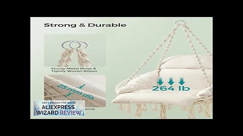 Hanging Chair Hammock Chair with Large Thick Cushion Chair for Bedroom Patio Review