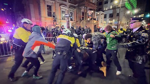 MELEE at Eagles Victory Celebration in Philly After Police Move to Clear Fans from Street