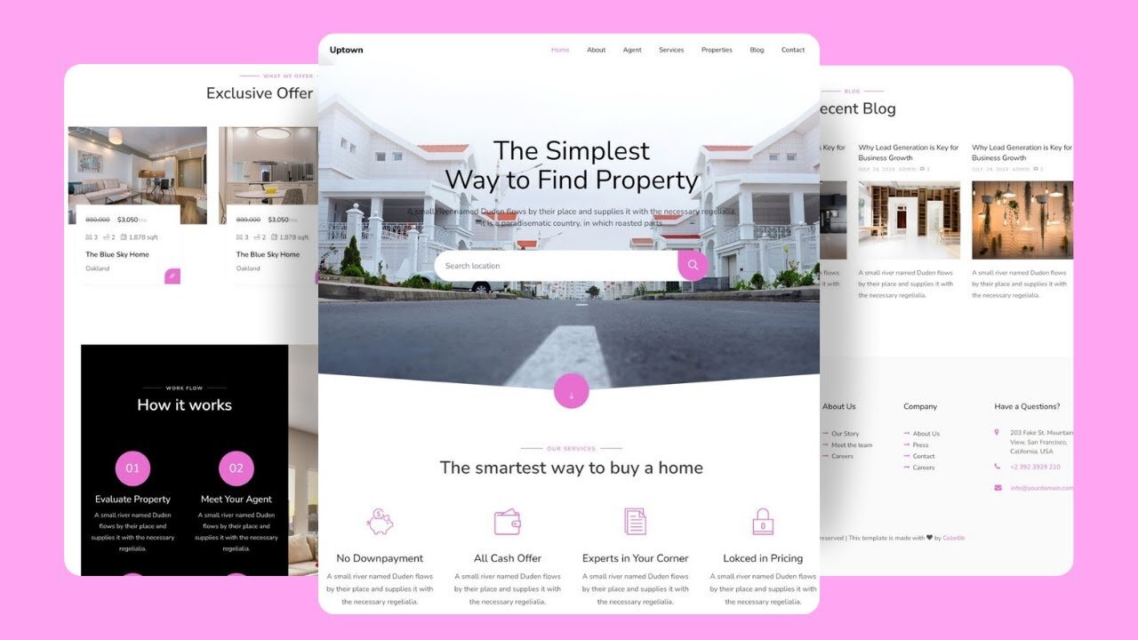 Real Estate Website Design: HTML, CSS & JS