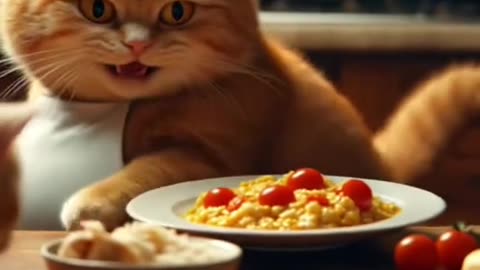 Catlovers catcooking aivideo aigenrator ,aiart ,catlover fyp funnycat funnyvideo viralvideo