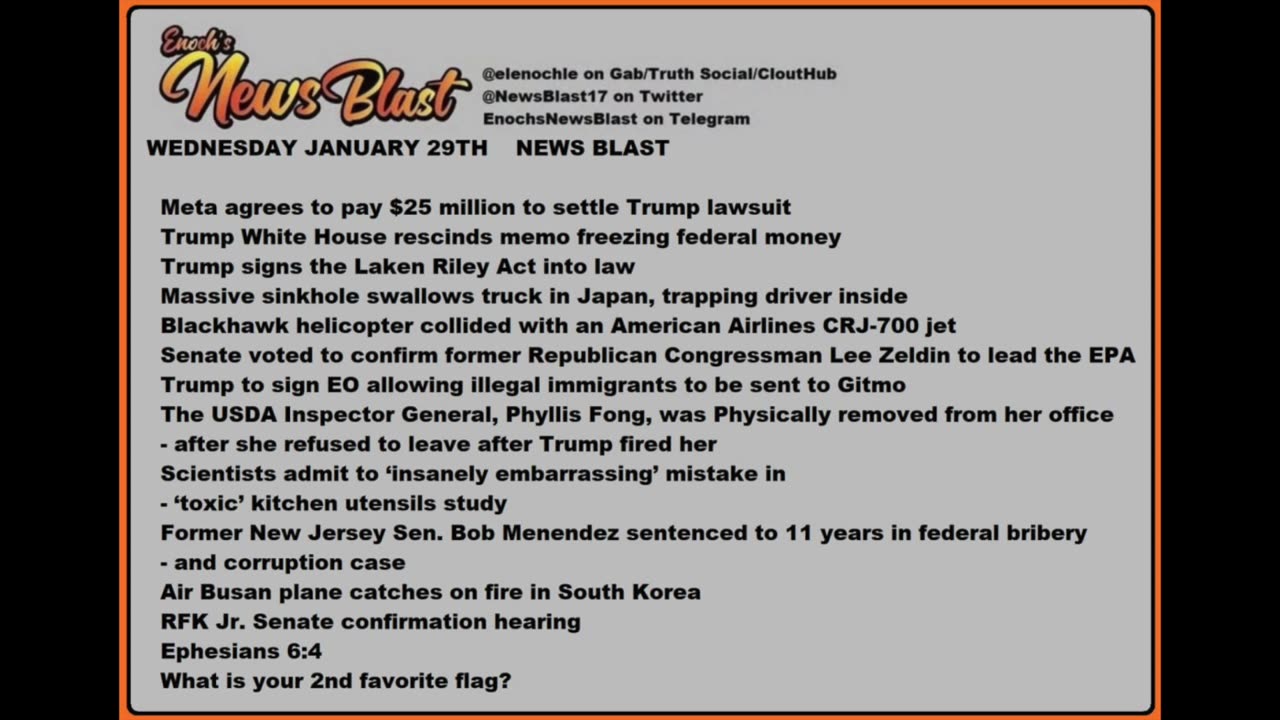 Wednesday, January 29, 2025 News Blast