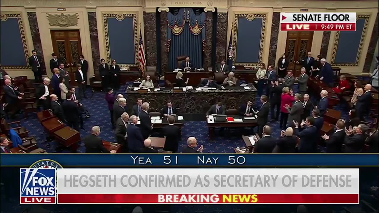 VP Vance Casts Tie-Breaking Vote Confirming Pete Hegseth as Secretary of Defense