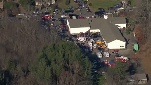 Clear Raw Footage Sandy Hook From Helicopter - (Notice Blocked Dickenson Drive)