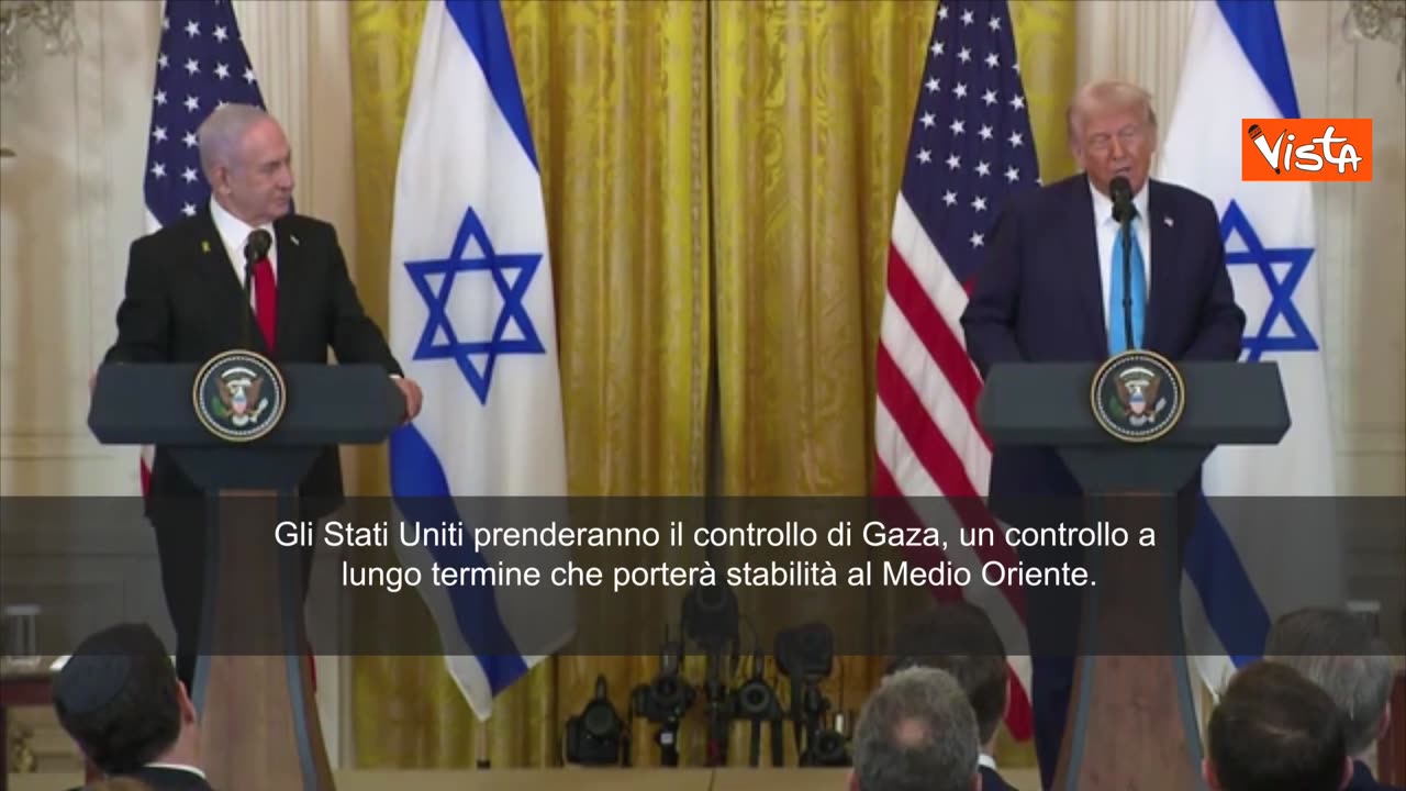 NOTIZIE DAL MONDO Trump; 'Gli Stati Uniti prenderanno il controllo di Gaza' un controllo a lungo termine che porterà stabilità al Medio Oriente". Lo ha detto Donald Trump in conferenza congiunta con Netanyahu.