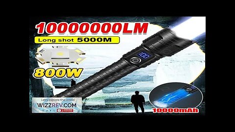 10000mAh High Power LED Flashlights Type-C Rechargeable LED Torch 5000M Ultra Powerful Review