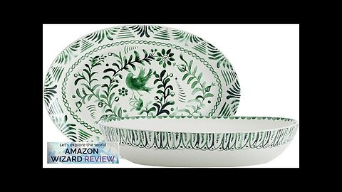 Fitz and Floyd Sicily Green Serving Bowl and Platter 2 Piece Set Review