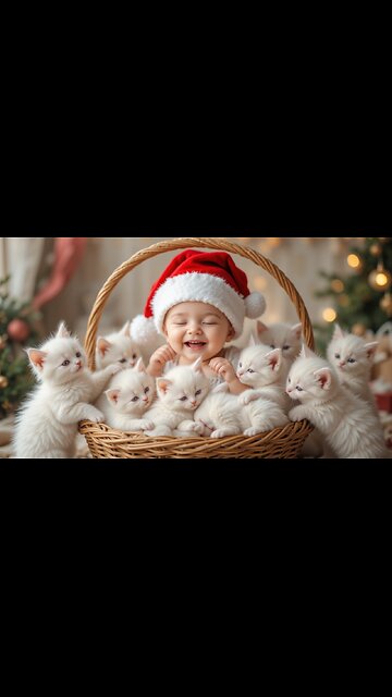 Baby’s Hilarious Christmas with Fluffy Kittens! 🎄