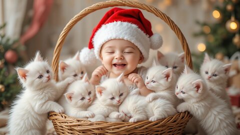 Baby’s Hilarious Christmas with Fluffy Kittens! 🎄