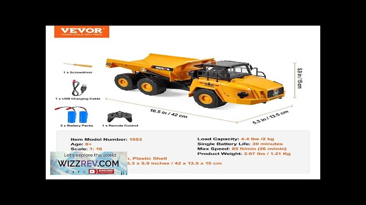 RC Remote Control Dump Truck Toy Construction Vehicle Toy 11CH 1:16 Scale Review