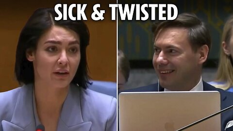 Moment Russian diplomat smiles as he hears story of mum & 3 kids killed by Putin’s missiles