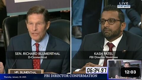 Richard Blumenthal at Kash Patel FBI confirmation hearing * Jan. 30, 2025