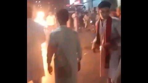 Pakistani Dude Turns Into Ghost Rider While Trying To Spit Fire At A Parade