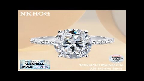 NKHOG 1ct 2ct 3ct Oval Moissanite Ring Women 925 Sterling Silver D Review