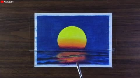 Easy Cloudy Sunset Sky Seascape _ Realistic Oil Pastels Drawing for beginners _ Art Artistry