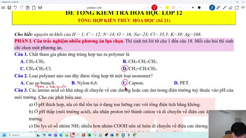 VIDEO CHỮA ĐỀ TỔNG KIỂM TRA 21