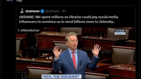 Rand Paul UKRAINE: We spent millions so Ukraine could pay social media influencers to convince us to send billions more to Zelensky