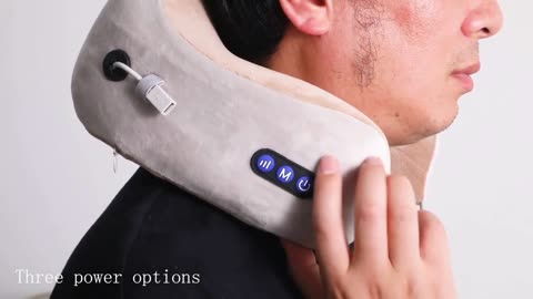 Rechargeable U-Shaped Neck Massage Pillow Perfect for Travel, Car, Office & Home