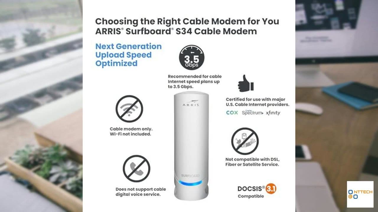 ARRIS Surfboard S34 DOCSIS 3.1 Multi-Gigabit Cable Modem