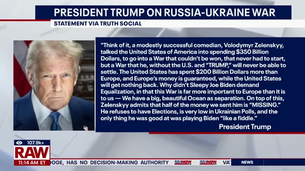 President Trump Labels Zelenskyy a 'Dictator Without Elections' Amid Escalating Tensions