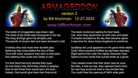 ARMAGEDDON (version 2) -- a song by Bill Kochman.