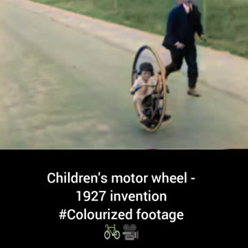 Children's motor wheel 1927 invention #Colourized footage 🚲 🎥