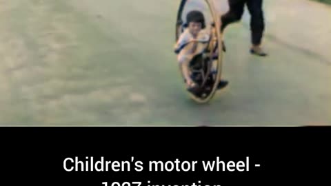 Children's motor wheel 1927 invention #Colourized footage 🚲 🎥