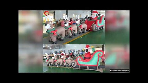 Christmas Inflatable Santa Sled Castles Model Snow Sledge Sleigh Made Oxford Material Review