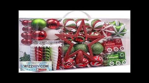 Valery Madelyn Christmas Ornaments Set 100ct Red Green White Shatterproof Christmas Tree Review