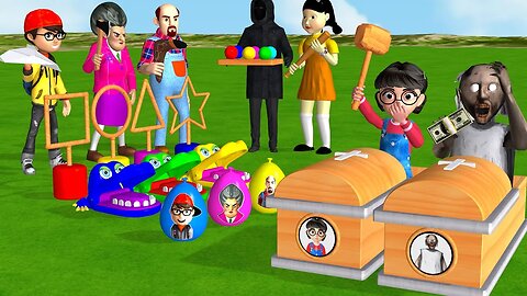 Scary Teacher 3D vs Squid Game | Crocodile Teeth & Honeycomb Candy Challenge with Coffin Dance! ⚰️🎵