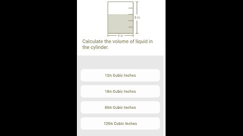 ASVAB Math Knowledge: Find the volume of the liquid inside the cylinder - Basic