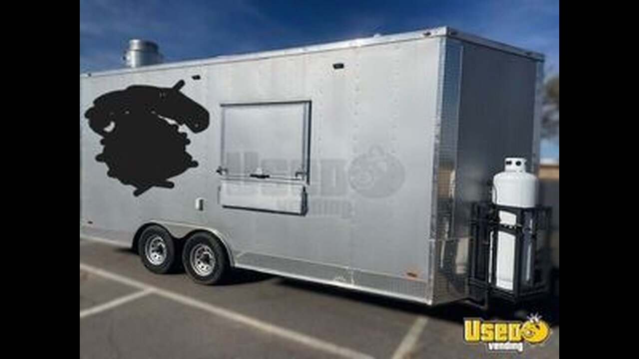 2021 8.5' x 18' Freedom Kitchen Food Trailer with Bathroom | Concession Trailer for Sale in Kansas!