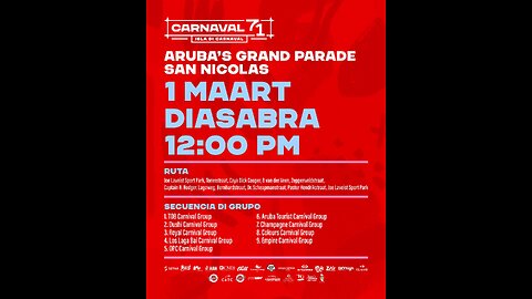 Aruba Carnival 71 Grand Parade Oranjestad Sunday 2 Maart 2025