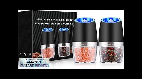 Gravity Electric Pepper and Salt Grinder Set Adjustable Coarseness Battery Powered Review