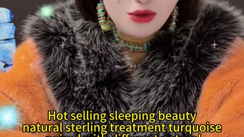 250117-3 Hot selling sleeping beauty natural sterling treatment turquoise paired