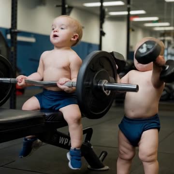 Two babies going hard