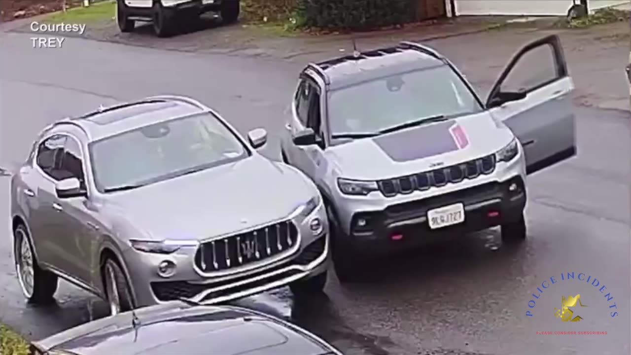 Surveillance video captures man shooting at Maserati near Aurora Avenue in Seattle