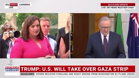 Australian PM asked if he supports the US taking over GAZA