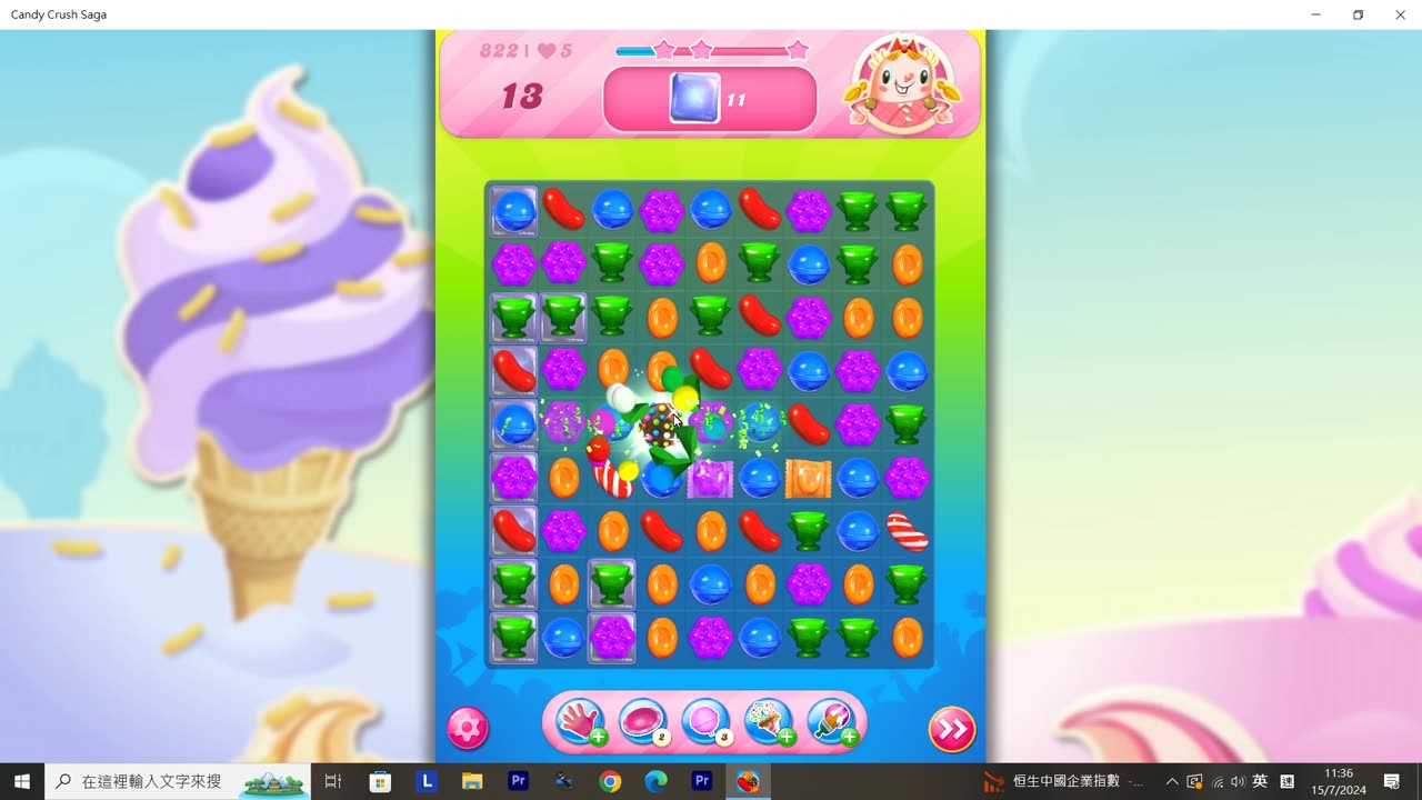 Candy Crush Saga Record (Level 822)
