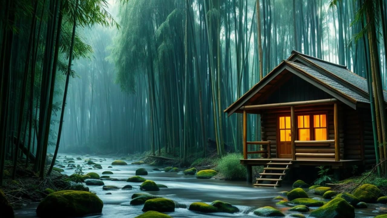 Bamboo Forest Sounds for Stress Relief & Insomnia | Flowing Water & Birdsong Ambience