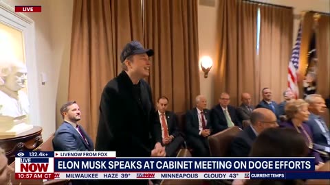 ELON MUSK: 'There are dead people working in government.' Speaks at Trump Cabinet Meeting