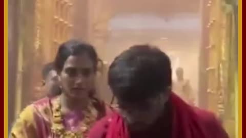 Badminton Player PV Sindhu & Her Husband Offer Prayers To Lord Venkateswara At Tirumala