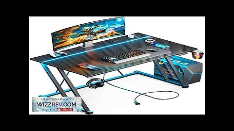 MOTPK Small Gaming Desk with LED Lights & Power Outlet Computer Desk Review