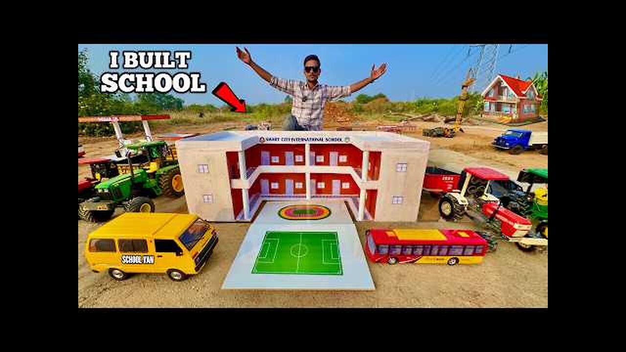 I Build A International School from RC TATA HITACHI Truck - Chatpat toy TV